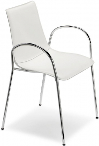 Кресло пластиковое с обивкой Scab Design Zebra Pop сталь, поликарбонат, искусственная кожа хром, белый Фото 1