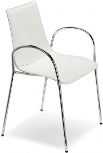 Кресло с обивкой Scab Design Zebra Pop сталь, поликарбонат, искусственная кожа хром, белый Фото 1