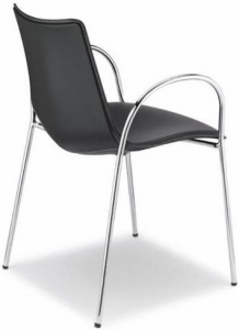 Кресло пластиковое с обивкой Scab Design Zebra Pop сталь, поликарбонат, искусственная кожа хром, черный Фото 1