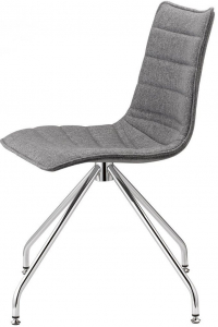 Стул с обивкой Scab Design Zebra Pop сталь, поликарбонат, ткань хром, серый Фото 1