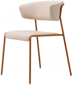Кресло с обивкой Scab Design Lisa Waterproof сталь, дерево, влагозащитная ткань терракотовый, песок Фото 1