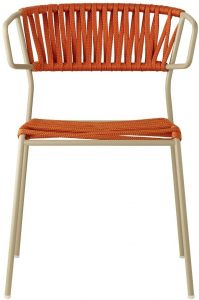 Кресло плетеное Scab Design Lisa Filo сталь, роуп тортора, оранжевый Фото 1
