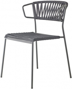 Кресло плетеное Scab Design Lisa Filo сталь, роуп антрацит, черный Фото 1