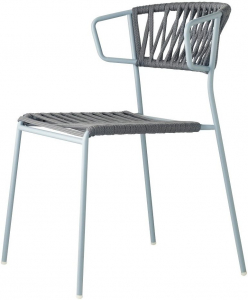 Кресло плетеное Scab Design Lisa Filo сталь, роуп голубой, антрацит Фото 1