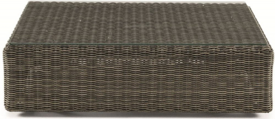 Столик плетеный кофейный Ethimo Cube искусственный ротанг, стекло коричневый Фото 1