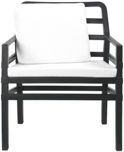Кресло пластиковое с подушками Nardi Aria стеклопластик, акрил антрацит, белый Фото 1