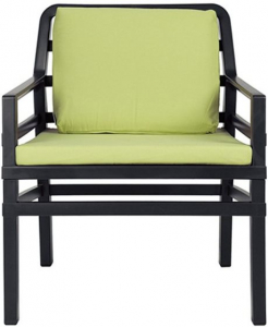 Кресло пластиковое с подушками Nardi Aria стеклопластик, акрил антрацит, лайм Фото 1