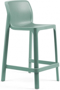 Стул пластиковый полубарный Nardi Net Stool Mini стеклопластик ментоловый Фото 1