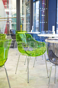 Кресло прозрачное PAPATYA Opal-ML сталь, поликарбонат хромированный, зеленый Фото 6