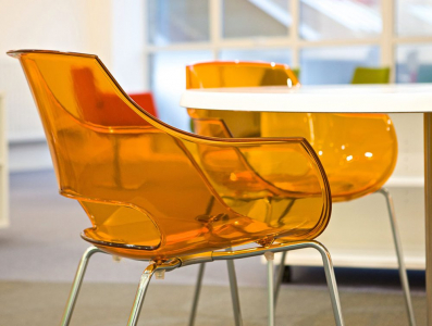 Кресло прозрачное PAPATYA Opal ML сталь, пластик оранжевый Фото 6