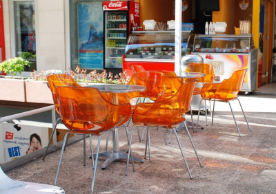 Кресло прозрачное PAPATYA Opal ML сталь, пластик оранжевый Фото 9