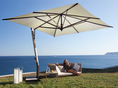 Зонт профессиональный Fim Capri ламинированная древесина, алюминий, акрил коричневый, графит, слоновая кость Фото 1