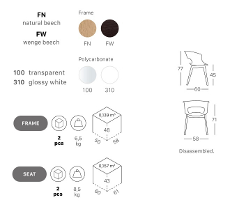 Кресло прозрачное Scab Design Natural Miss B Antishock бук, поликарбонат натуральный бук, прозрачный Фото 2