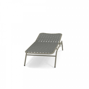 Шезлонг-лежак металлический EMU Yard эластичные ремни, алюминий Фото 8