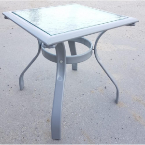 Столик металлический со стеклом Afina T135 Grey сталь, закаленное стекло серый Фото 1