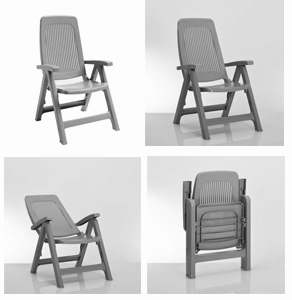 Кресло пластиковое складное SCAB GIARDINO Elegant Armchair пластик зеленый Фото 2