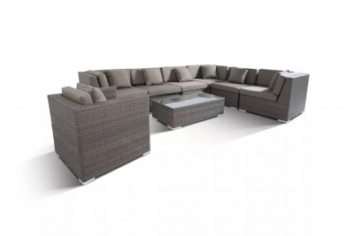 Комплект плетеной мебели 4SIS Беллуно алюминий, искусственный ротанг, ткань серо-коричневый Фото 10