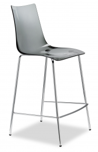 Стул барный прозрачный Scab Design Zebra Antishock сталь, поликарбонат серый Фото 2