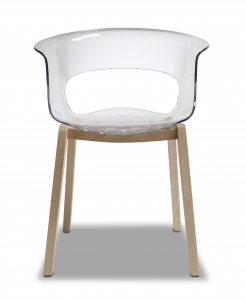 Кресло прозрачное Scab Design Natural Miss B Antishock бук, поликарбонат натуральный бук, прозрачный Фото 3
