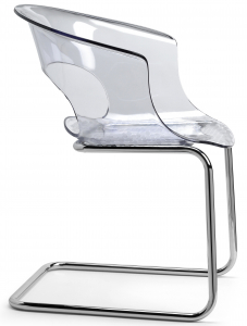 Кресло прозрачное Scab Design Miss B Antishock cantilever сталь, поликарбонат хром Фото 1