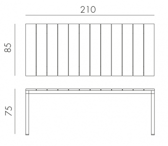 Комплект металлической мебели Nardi Set Rio Bench Alu алюминий белый Фото 2