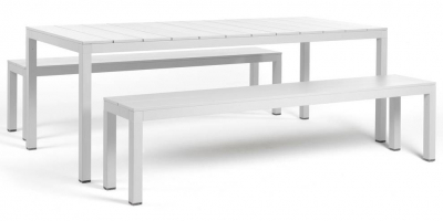 Комплект металлической мебели Nardi Set Rio Bench Alu алюминий белый Фото 1