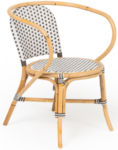 Кресло плетеное RosaDesign Bistrot манао, искусственный ротанг белый, капучино Фото 1