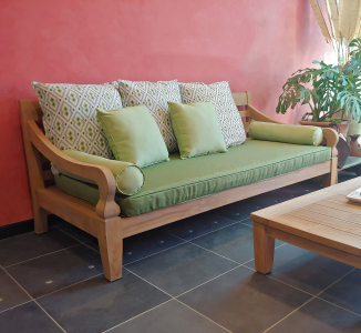 Диван деревянный с подушками RosaDesign Java тик, ткань Фото 7