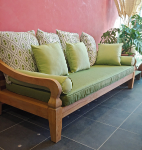 Диван деревянный с подушками RosaDesign Java тик, ткань Фото 8