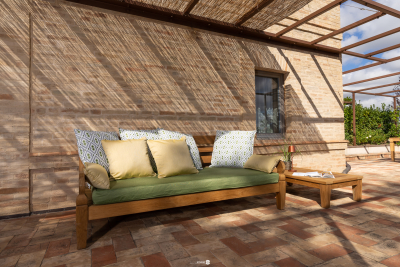 Диван деревянный с подушками RosaDesign Java тик, ткань Фото 4
