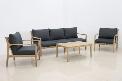 Комплект деревянной мебели JOYGARDEN Rio массив акации, олефин светло-коричневый, темно-серый Фото 1
