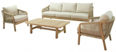 Комплект деревянной мебели JOYGARDEN Rimini L акация, роуп, олефин натуральный, бежевый Фото 10