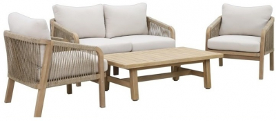 Комплект деревянной мебели JOYGARDEN Rimini M акация, роуп, олефин натуральный, бежевый Фото 1