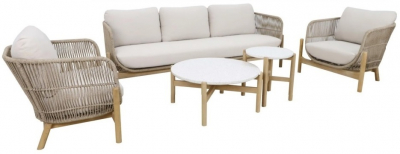Комплект деревянной мебели JOYGARDEN Talara акация, роуп, керамогранит, олефин светло-коричневый, бежевый Фото 1