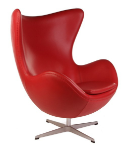 Кресло дизайнерское Beon Egg chair (Arne Jacobsen Style) A219 металл, экокожа красный Фото 1