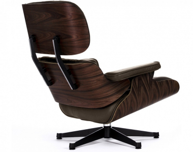 Кресло дизайнерское с оттоманкой Beon A348+A349 (Eames Style Lounge Chair & Ottoman) металл, дерево, натуральная кожа коричневый Фото 3