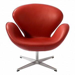 Кресло с обивкой Beon Swan (Arne Jacobsen) A062 металл, экокожа красный Фото 1