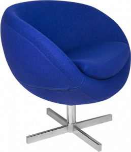 Кресло дизайнерское Beon A686  металл, кашемир синий Фото 1