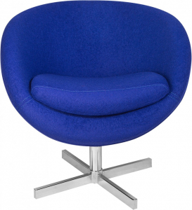 Кресло дизайнерское Beon A686  металл, кашемир синий Фото 2