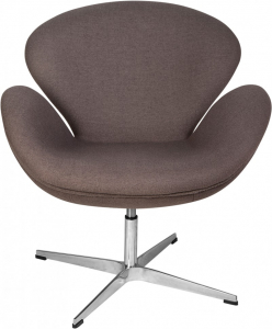 Кресло с обивкой Beon Swan (Arne Jacobsen) A062 металл, кашемир серый Фото 2