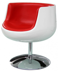 Кресло дизайнерское Beon Cup Cognac А340-1 металл, стеклопластик, экокожа белый, красный Фото 1