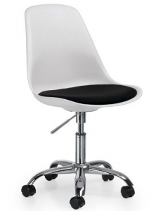 Стул офисный Beon Tulip (Eero Saarinen) А711-5 металл, пластик ABS, ткань белый, черный Фото 1