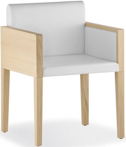 Кресло деревянное мягкое PEDRALI Box дуб, ткань беленый дуб Фото 1