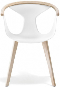 Кресло пластиковое PEDRALI Fox сталь, ясень, стеклопластик беленый ясень, белый Фото 1