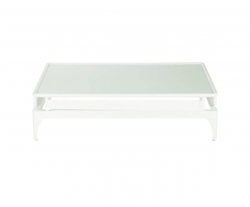 Кофейный столик со столешницей в стиле лаунж Roberto Serio Talenti Pad алюминий, стекло белый Фото 4