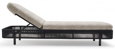 Шезлонг-лежак плетеный с матрасом Varaschin Tibidabo алюминий, искусственный ротанг, ткань Фото 2