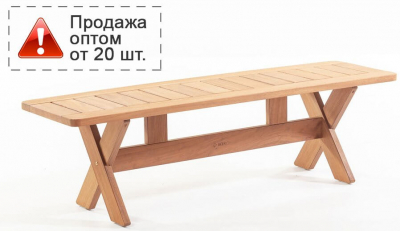 Скамейка деревянная WArt Cross Bench 180 ироко Фото 1