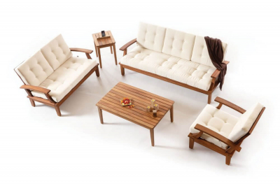 Кресло деревянное с подушкой WArt Trend 1 ироко, ткань Etisilk Фото 7