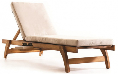 Шезлонг-лежак деревянный со столиком WArt Shine Plus ироко Фото 5