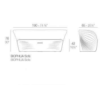 Диван пластиковый Vondom Biophilia Basic полиэтилен Фото 2